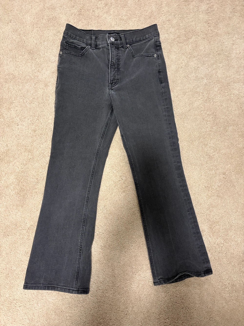 Express Women's Straight Leg Jeans - Washed Black